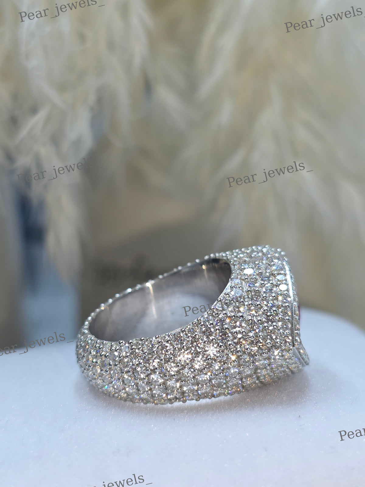 Eye Shape VVs Moissanite Diamond 925 Sterling Silver Ring For Party Wear