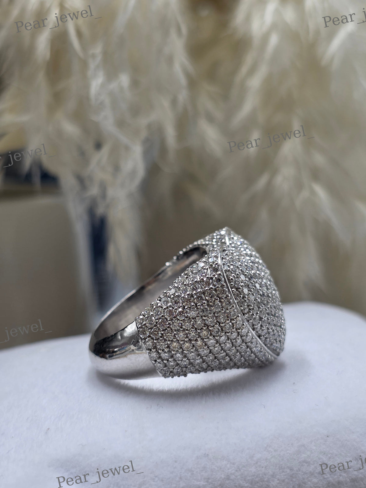Iced Out Heart Shape 925 Silver Round Cut Moisasnite Diamond Wedding And Anniversary Ring