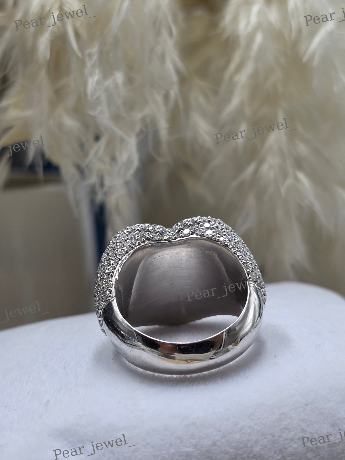 Iced Out Heart Shape 925 Silver Round Cut Moisasnite Diamond Wedding And Anniversary Ring