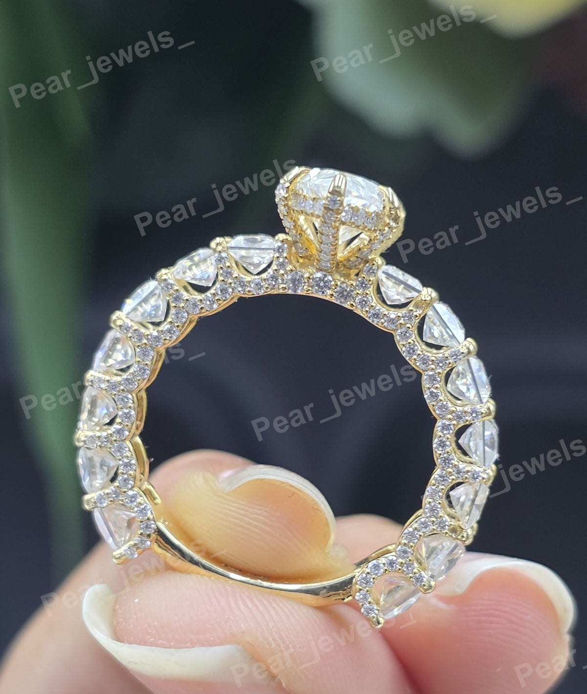 Iced Out Marquise Cut VVS Moissanite Silver Engagement Ring For Women Wear