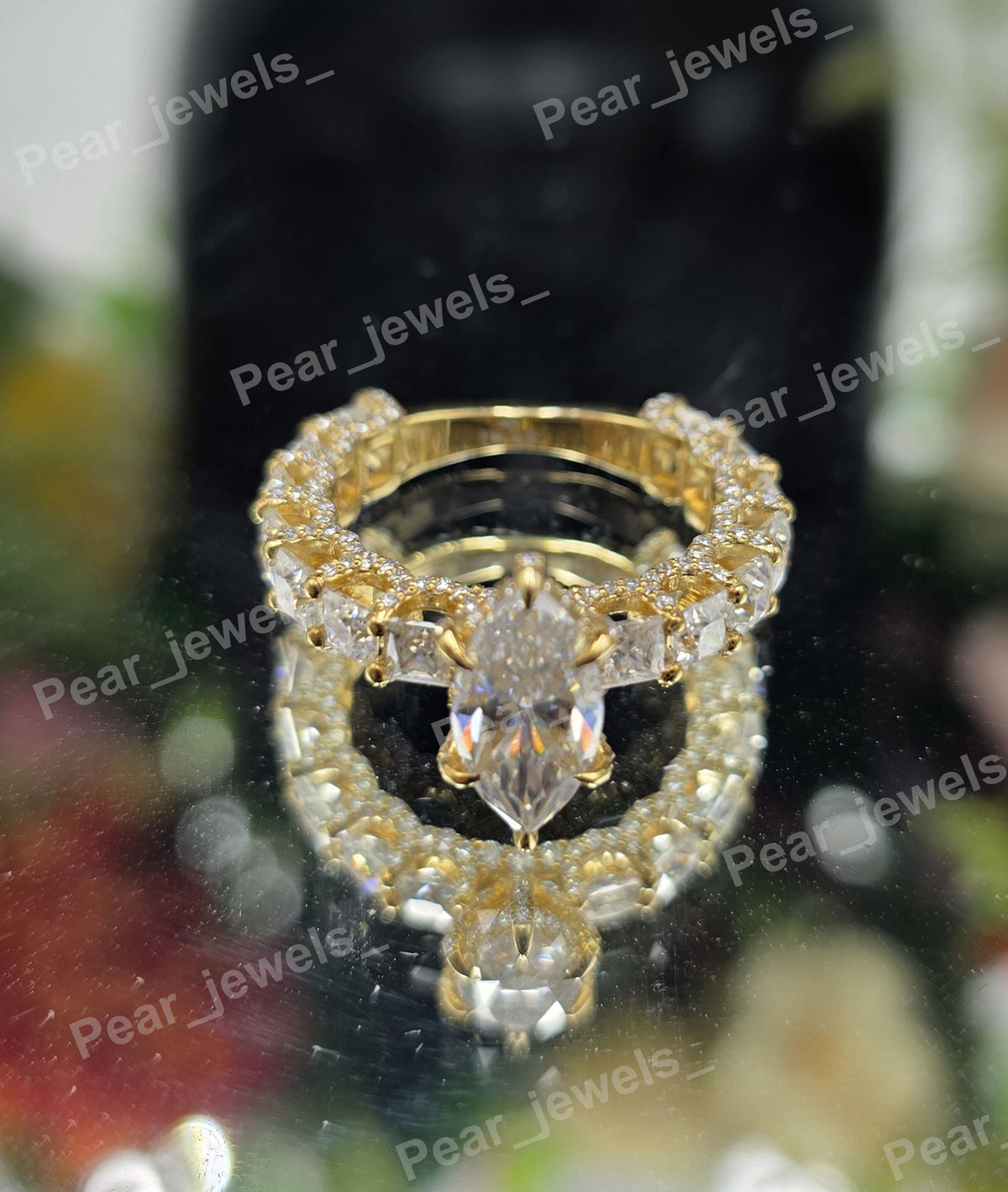 Iced Out Marquise Cut VVS Moissanite Silver Engagement Ring For Women Wear