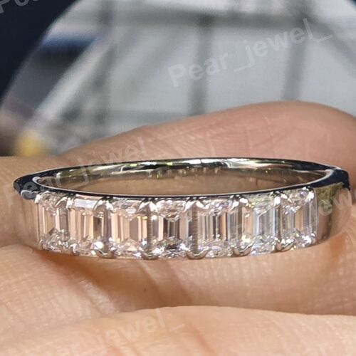 Baguette Cut Moissanite Diamond Iced Out Luxury Wedding Band For Women