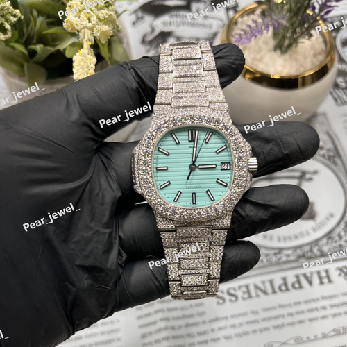 Stainless Steel Iced Out Bust Down VVS Moissanite Diamond Watch