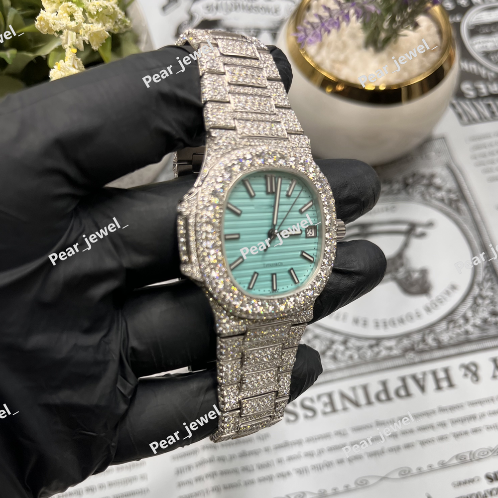 Stainless Steel Iced Out Bust Down VVS Moissanite Diamond Watch