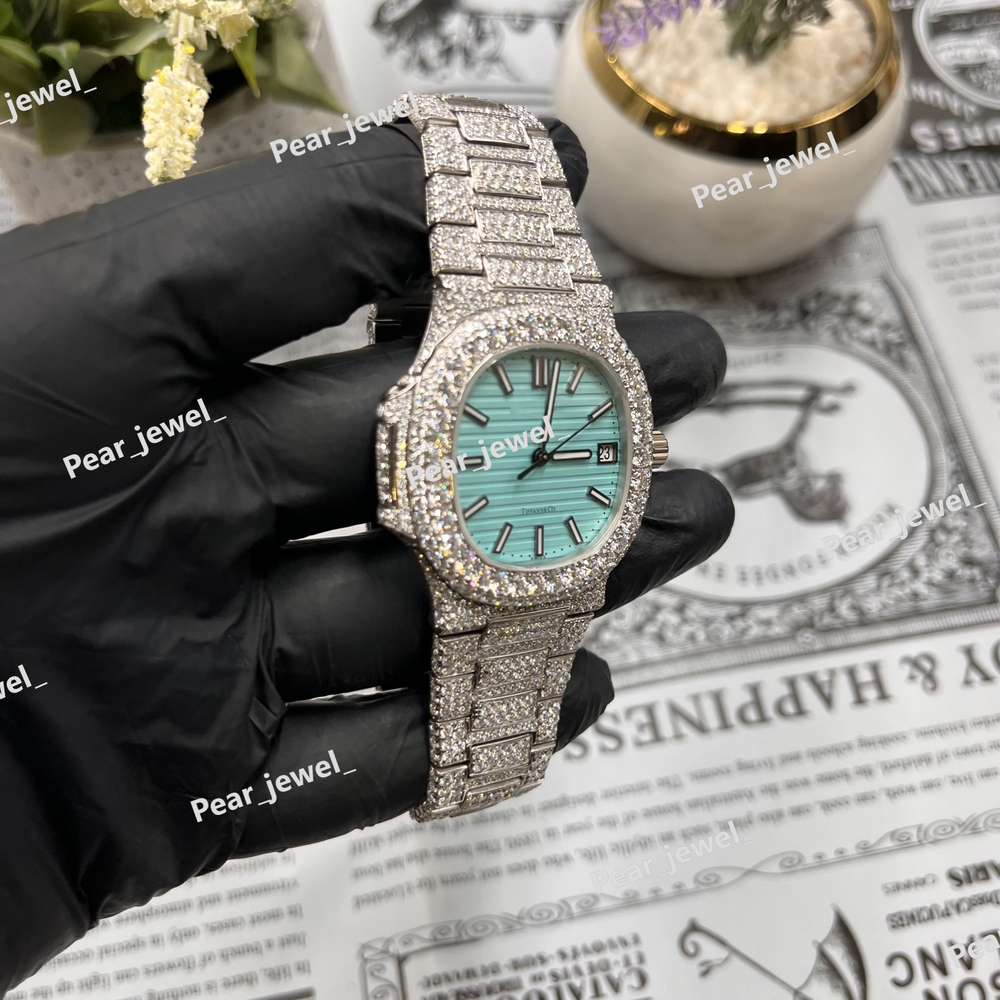 Stainless Steel Iced Out Bust Down VVS Moissanite Diamond Watch