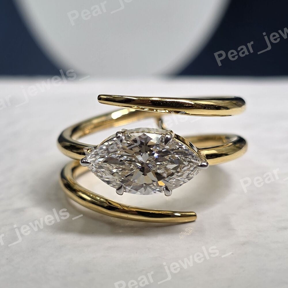 Iced Out VVS Moissanite Diamond 925 Sterling Silver Engagement Ring For Her