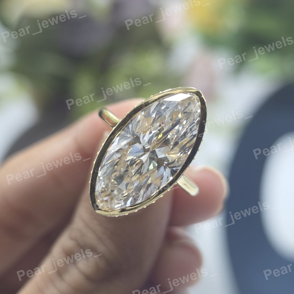 Iced Out 925 Sterling Silver Luxury Premium Moissanite Diamond Engagement Ring
