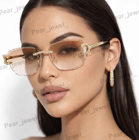 925 Silver Iced Out Rimless Luxury Cut Moissanite Gradiant HipHop Glasses