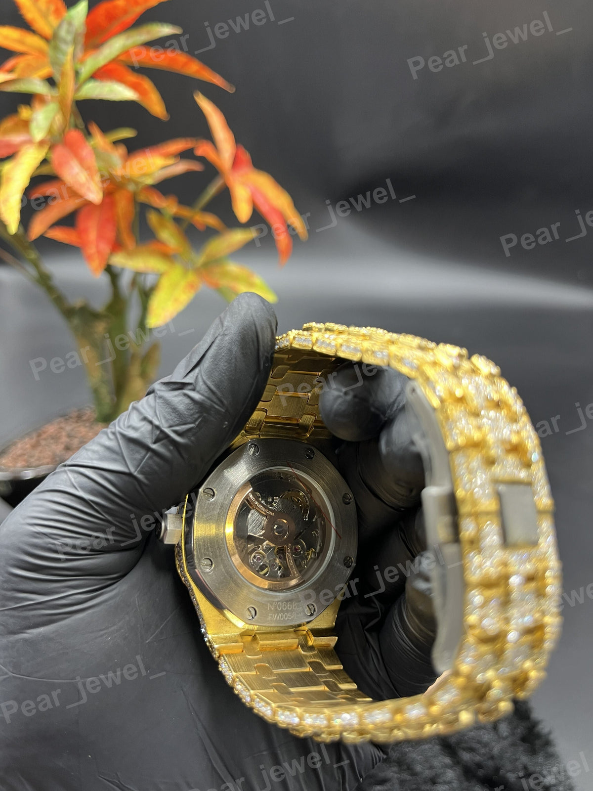 Iced Out Stainless Steel Bust Down VVS Moissanite Watch