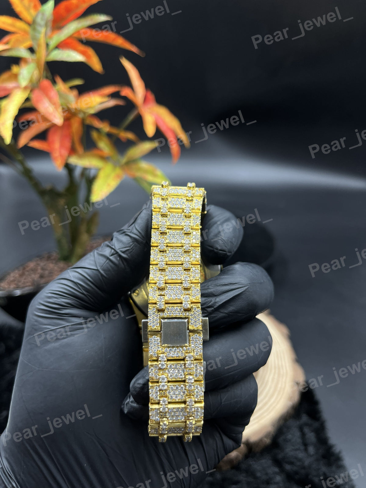Iced Out Stainless Steel Bust Down VVS Moissanite Watch