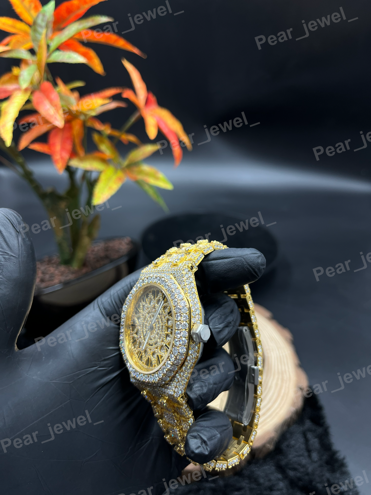 Iced Out Stainless Steel Bust Down VVS Moissanite Watch