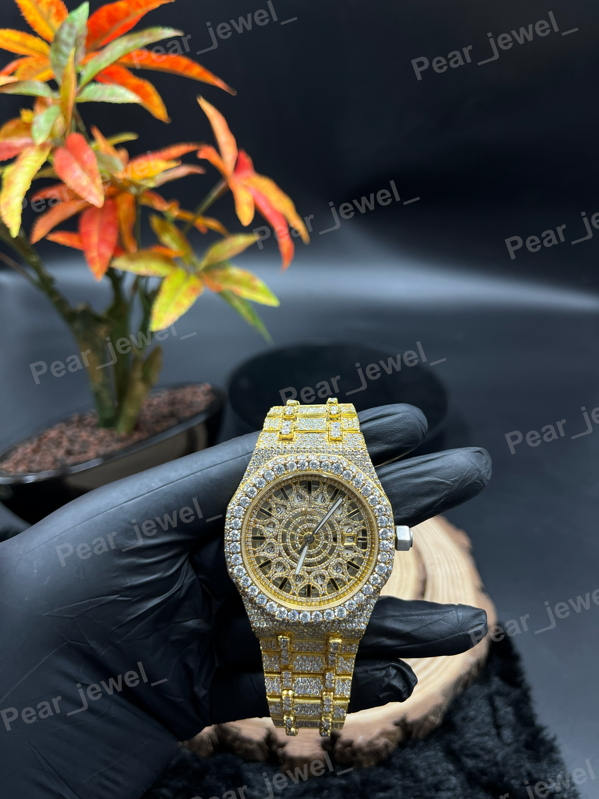 Iced Out Stainless Steel Bust Down VVS Moissanite Watch