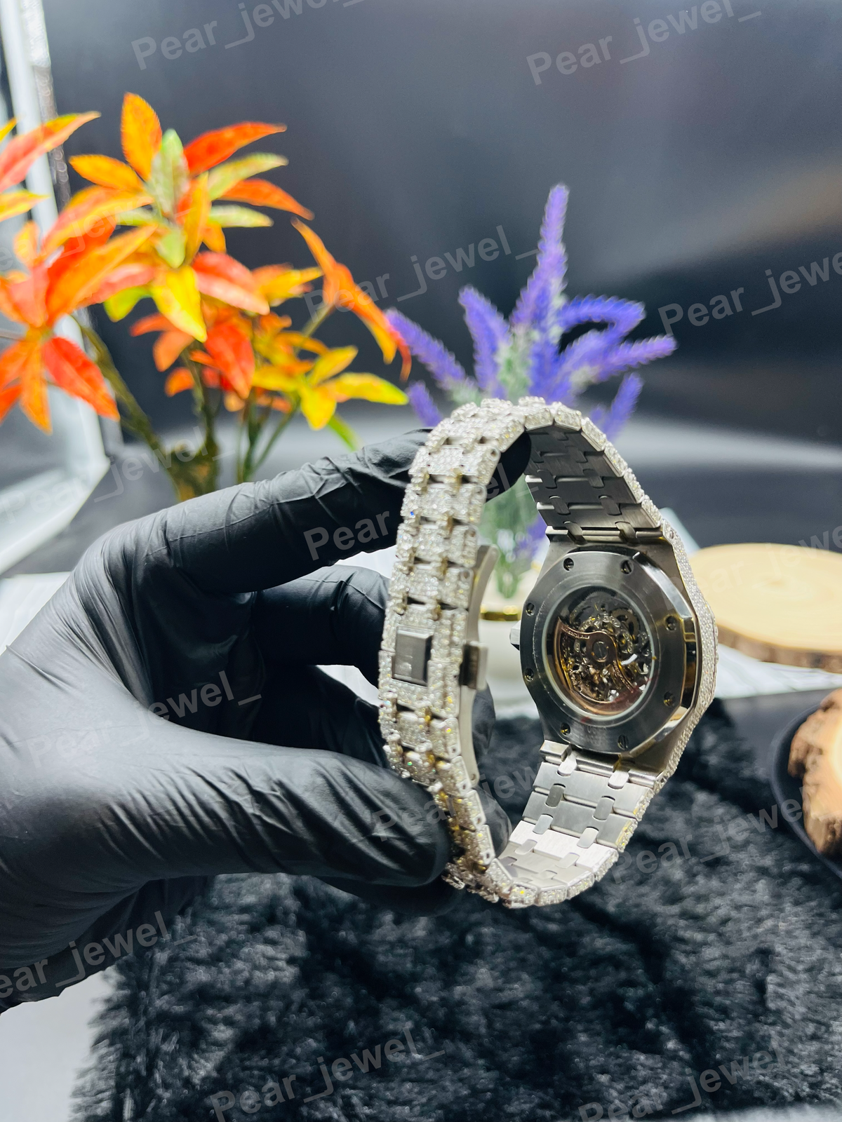 Iced Out Stainless Steel VVS Moissanite Diamond Wrist Watch