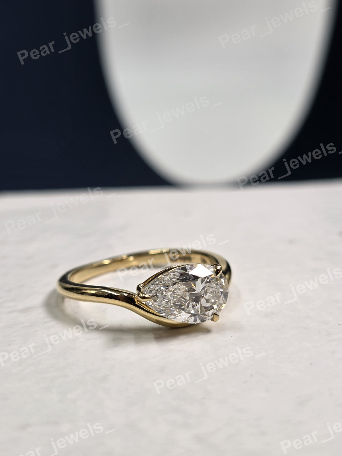 VVS Pear Cut Moissanite Diamond 925 Sterling Silver Luxury Statement Women Wear Ring