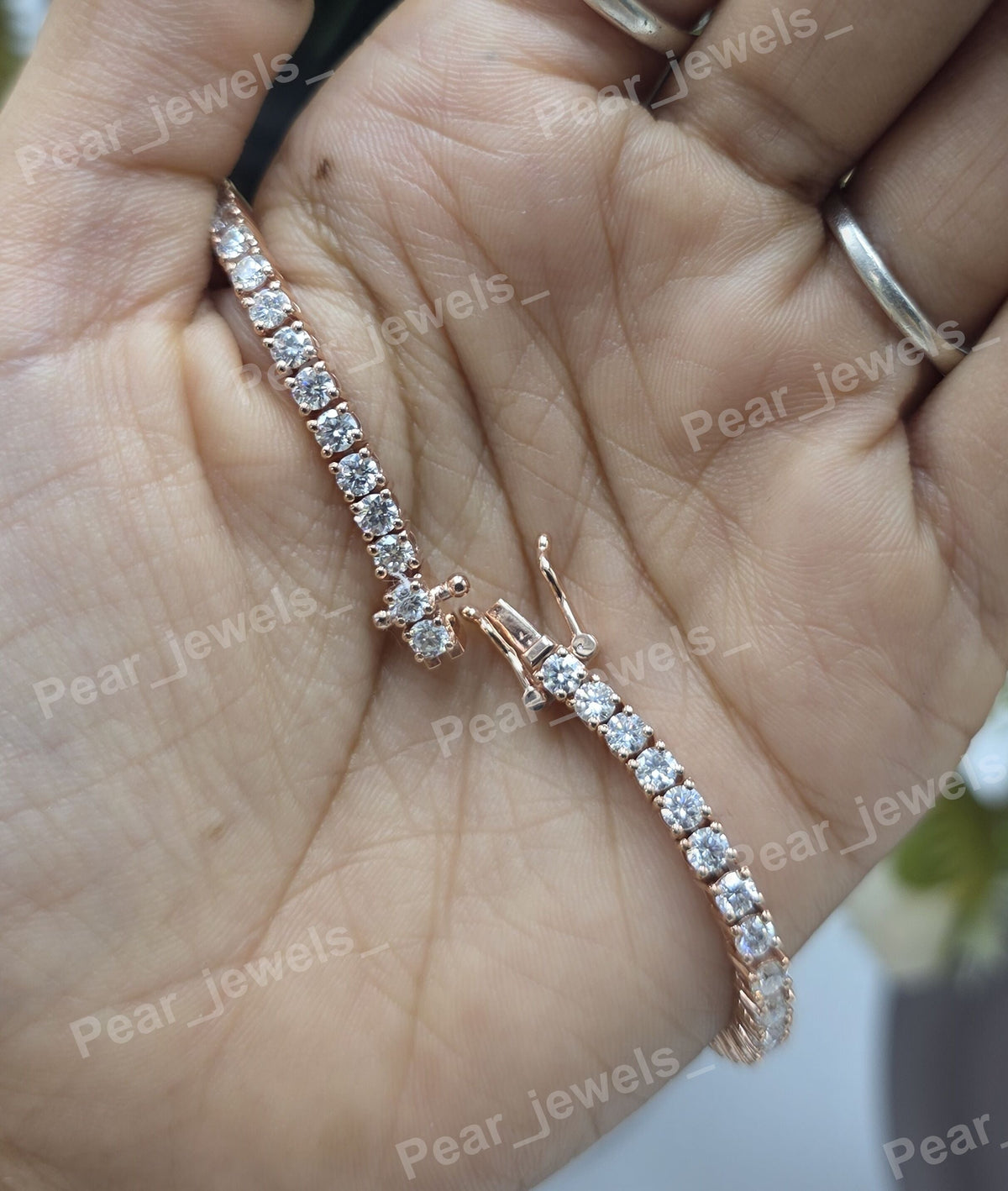 Round Cut VVS Moissanite 925 Sterling Silver Tennis Bracelet for Unisex Party Wear