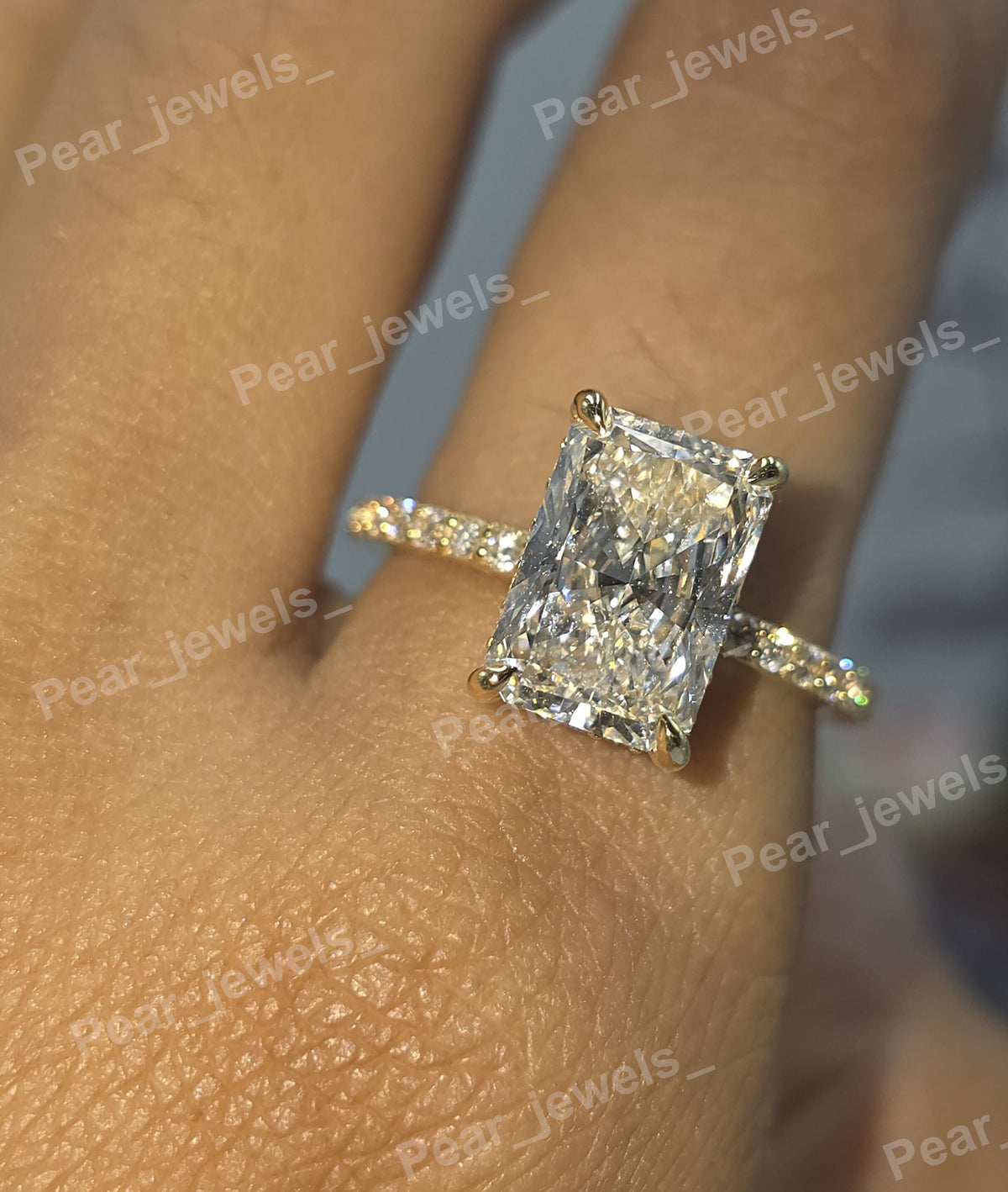 Iced Out Radiant & Round Cut VVS Moissanite 925 Sterling Silver Ring