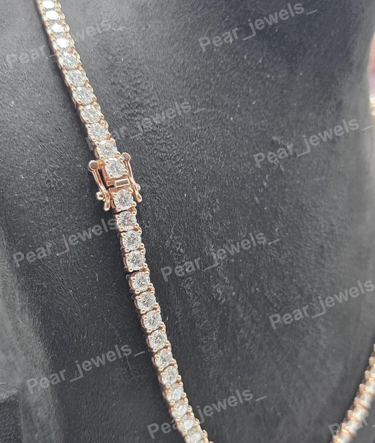 Iced Out Round Cut VVS Moissanite Dimaond 925 Sterling Silver Tennis Chain For Unisex Party Wear