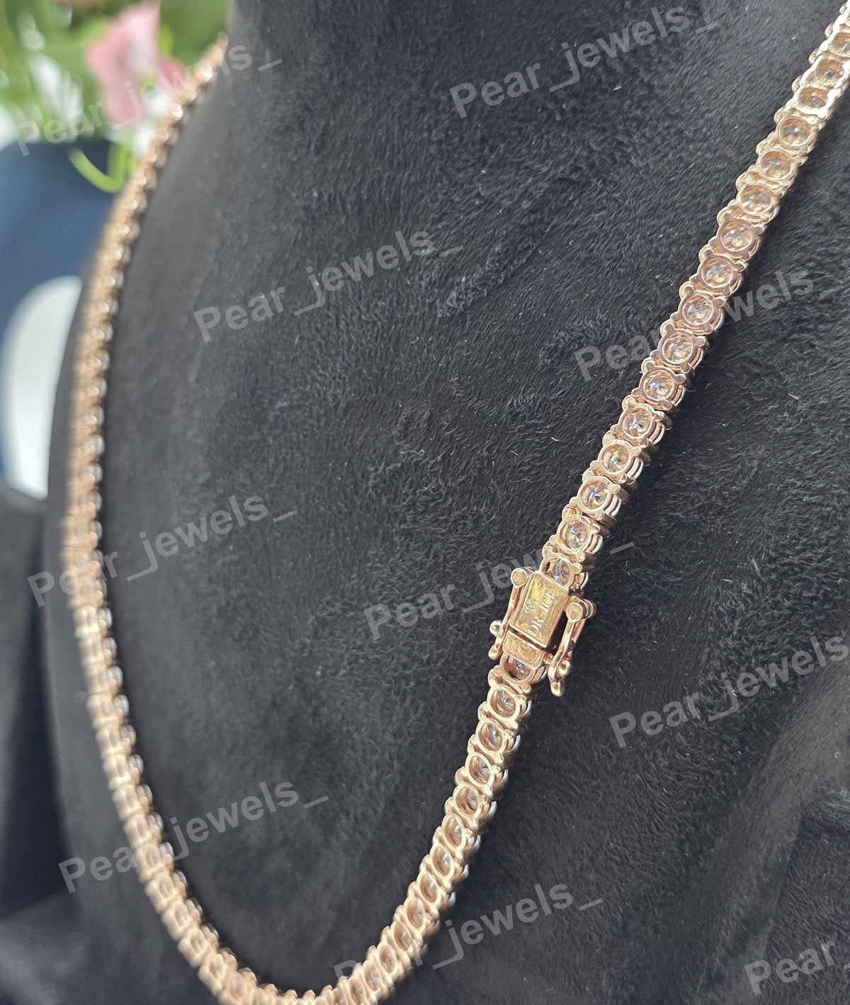 Iced Out Round Cut VVS Moissanite Dimaond 925 Sterling Silver Tennis Chain For Unisex Party Wear