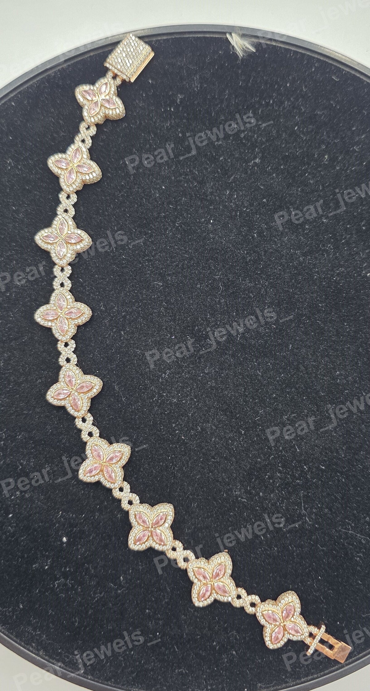 Iced Out Infinity And Floral Design 925 Sterling Silver VVS Moissanite Unisex Wear Bracelet