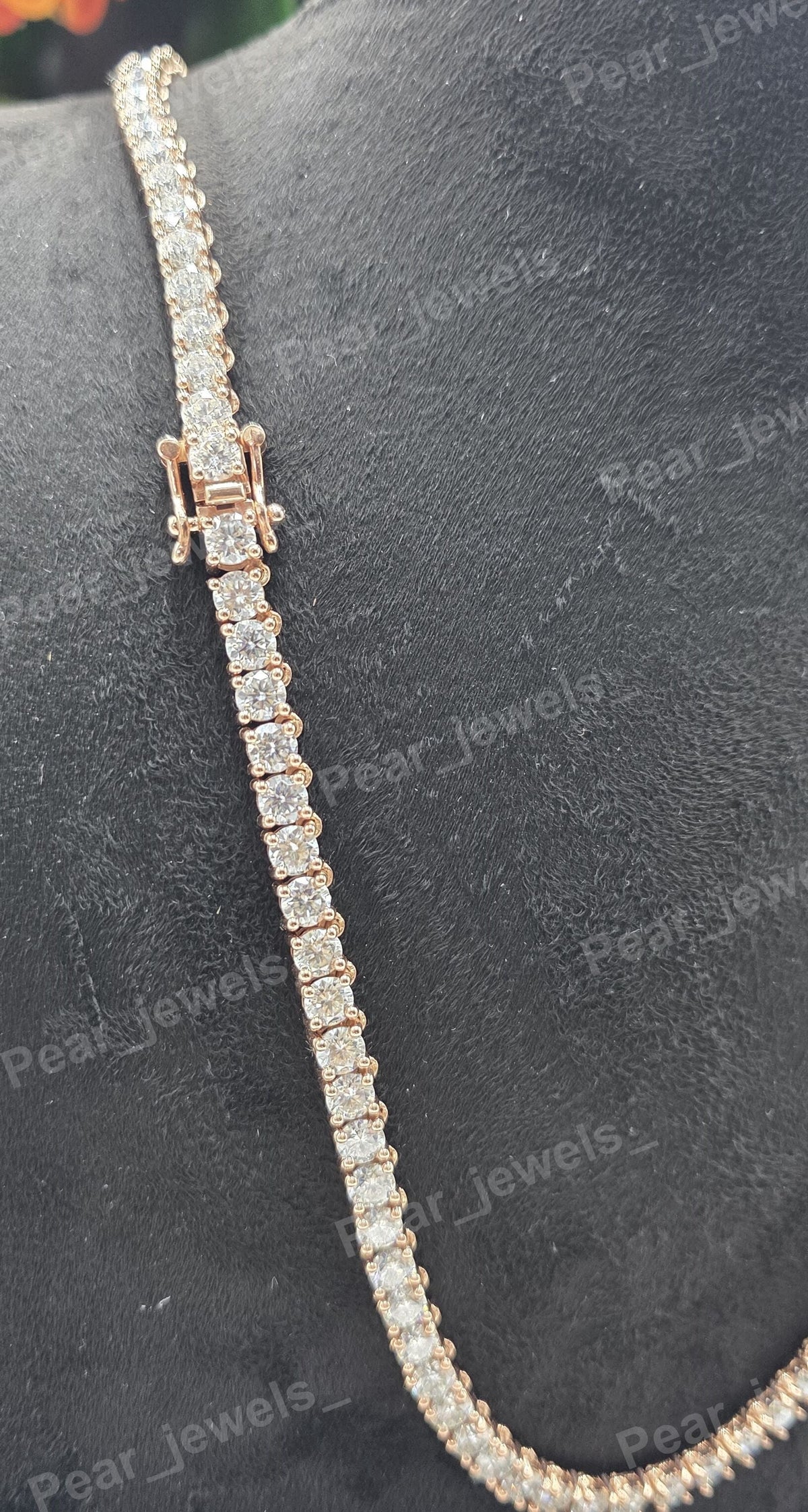 Iced Out Round Cut VVS Moissanite Dimaond 925 Sterling Silver Tennis Chain For Unisex Party Wear