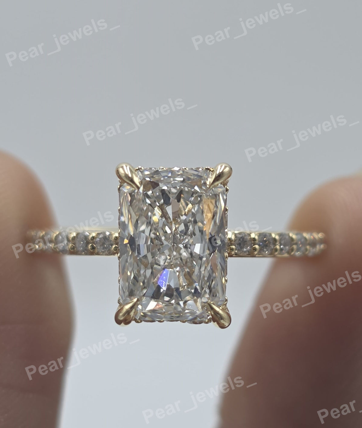 Iced Out Radiant & Round Cut VVS Moissanite 925 Sterling Silver Ring