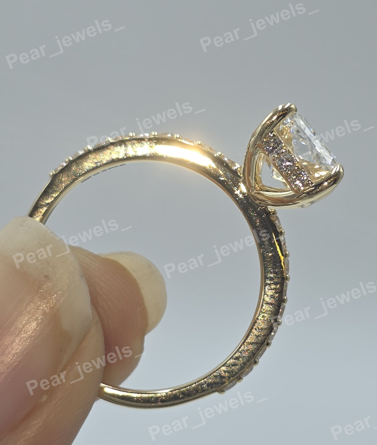 Iced Out Radiant & Round Cut VVS Moissanite 925 Sterling Silver Ring