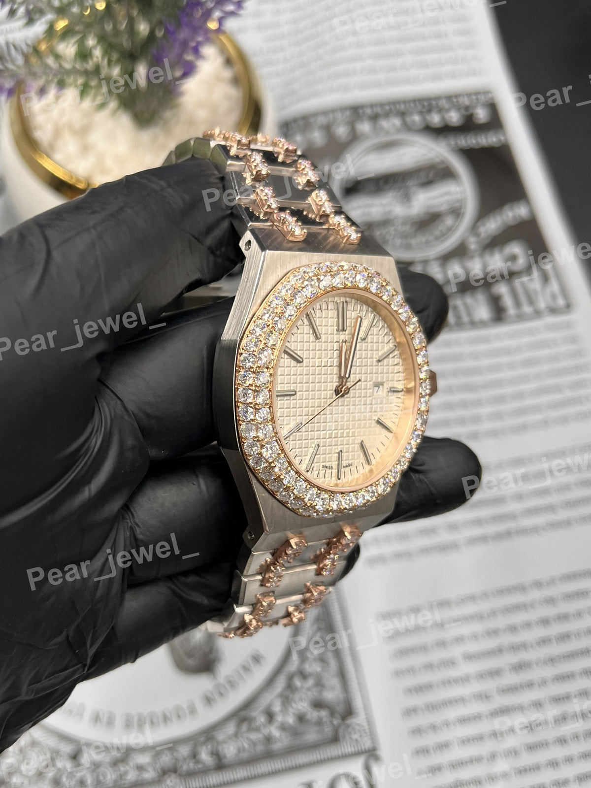 VVS Moissanite Diamond Iced Out Automatic HipHop Style Watch