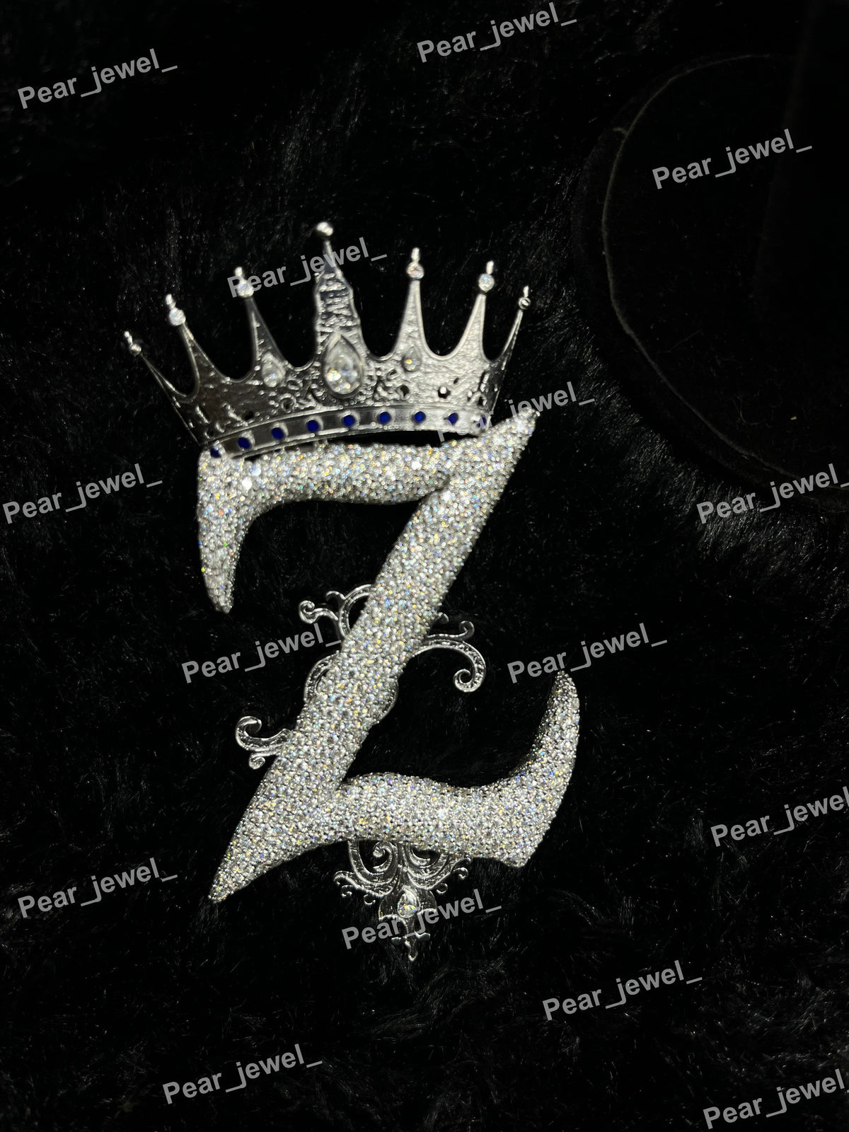 Iced Out Crown Personalize Z Pendant Moissanite Diamond Hip Hop Bling Necklace