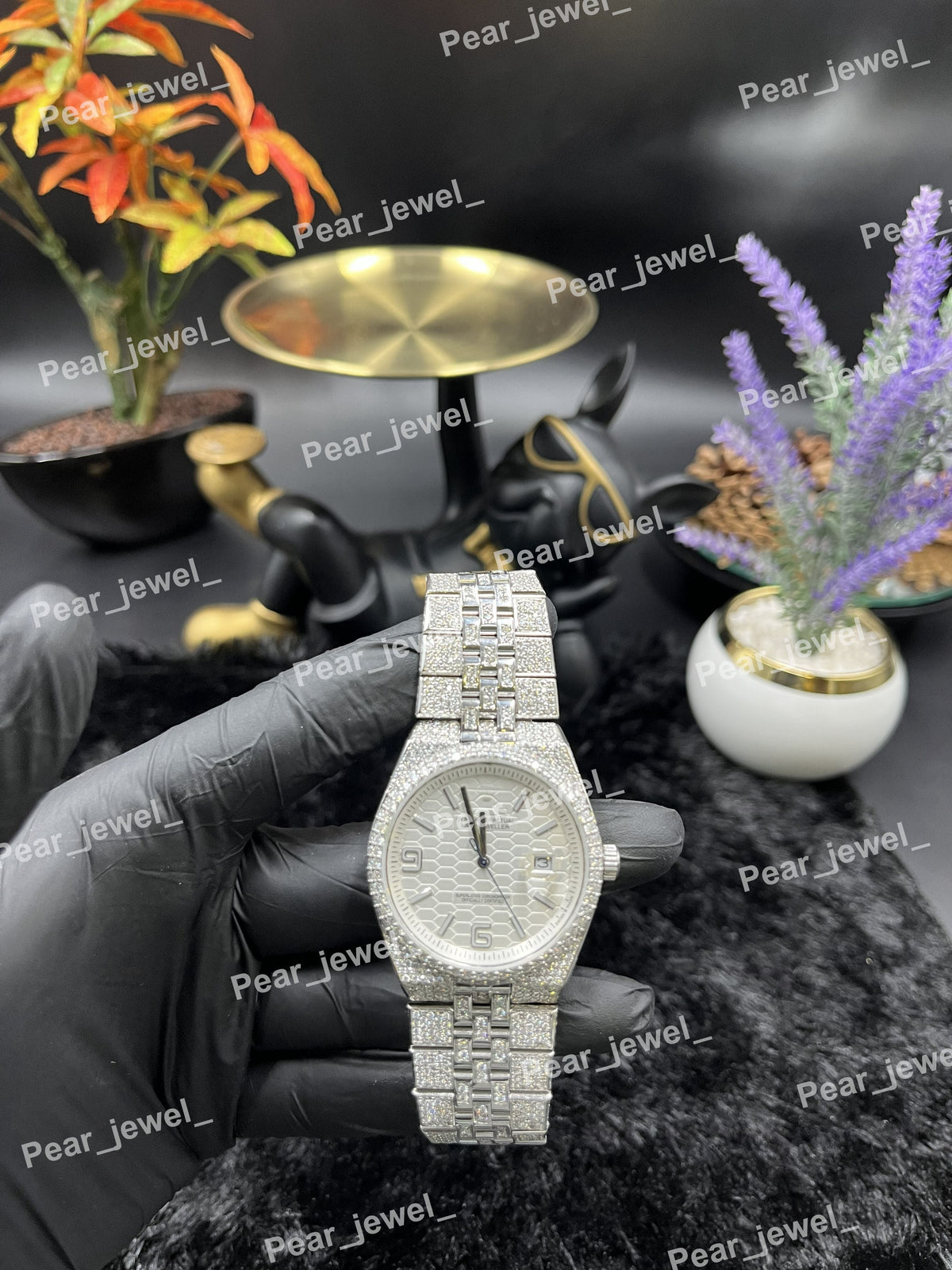 Iced Out Stainless Steel Watch VVS Moissanite Watch Hip Hop Luxury Timepiece