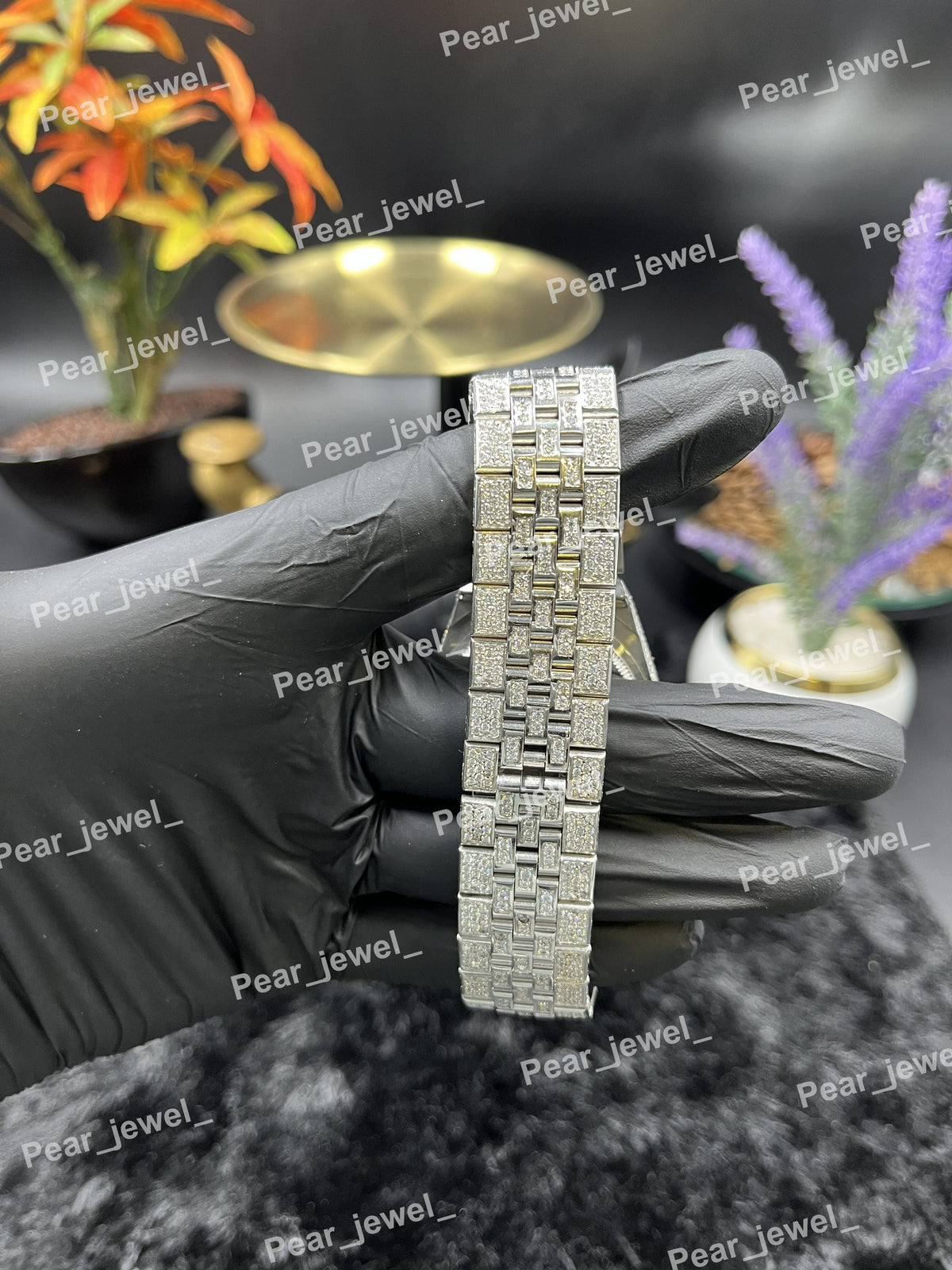 Iced Out Stainless Steel Watch VVS Moissanite Watch Hip Hop Luxury Timepiece
