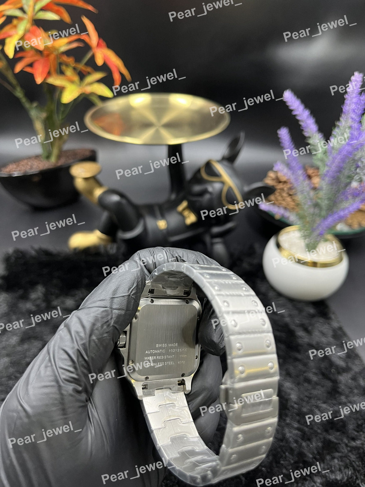 Iced Out Stainless Steel VVS Moissanite Diamond Watch White Roman Dial Watch