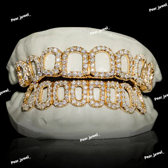 Iced Out Moissanite Diamond Grillz HipHop Silver For Men