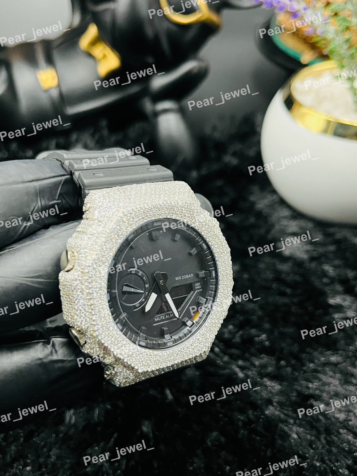 Iced Out Black Dial Luxury Hip Hop Statement Watch For Men