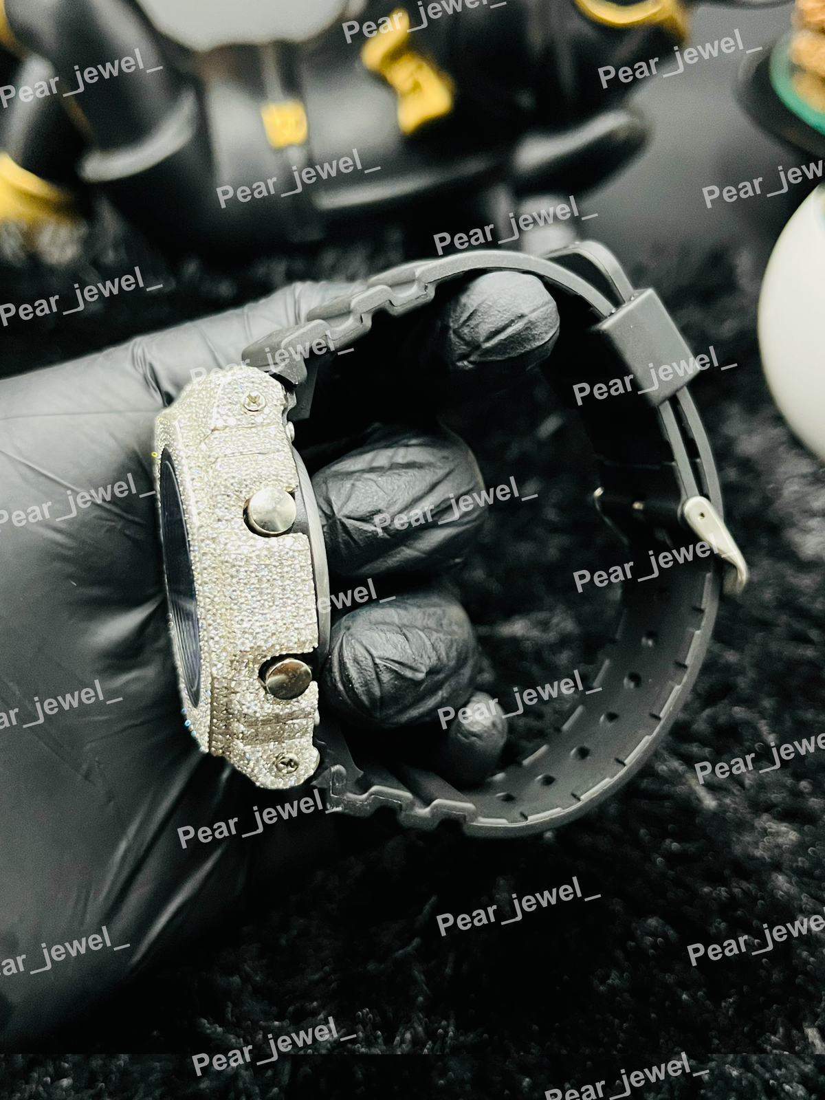 Iced Out Black Dial Luxury Hip Hop Statement Watch For Men