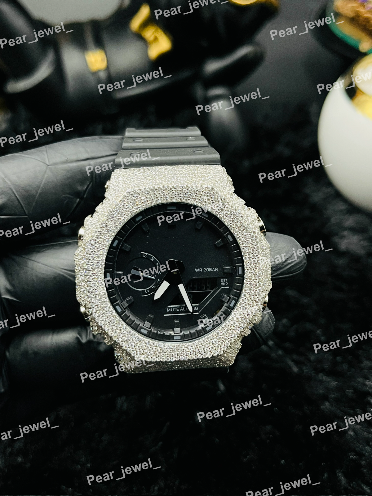 Iced Out Black Dial Luxury Hip Hop Statement Watch For Men