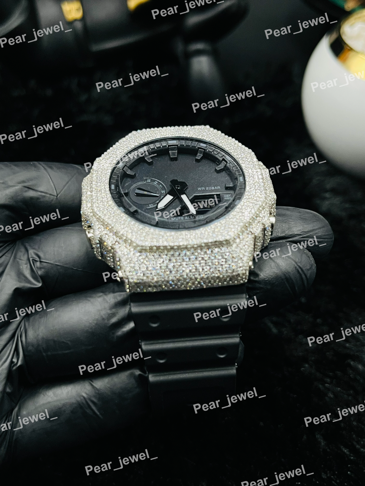 Iced Out Black Dial Luxury Hip Hop Statement Watch For Men