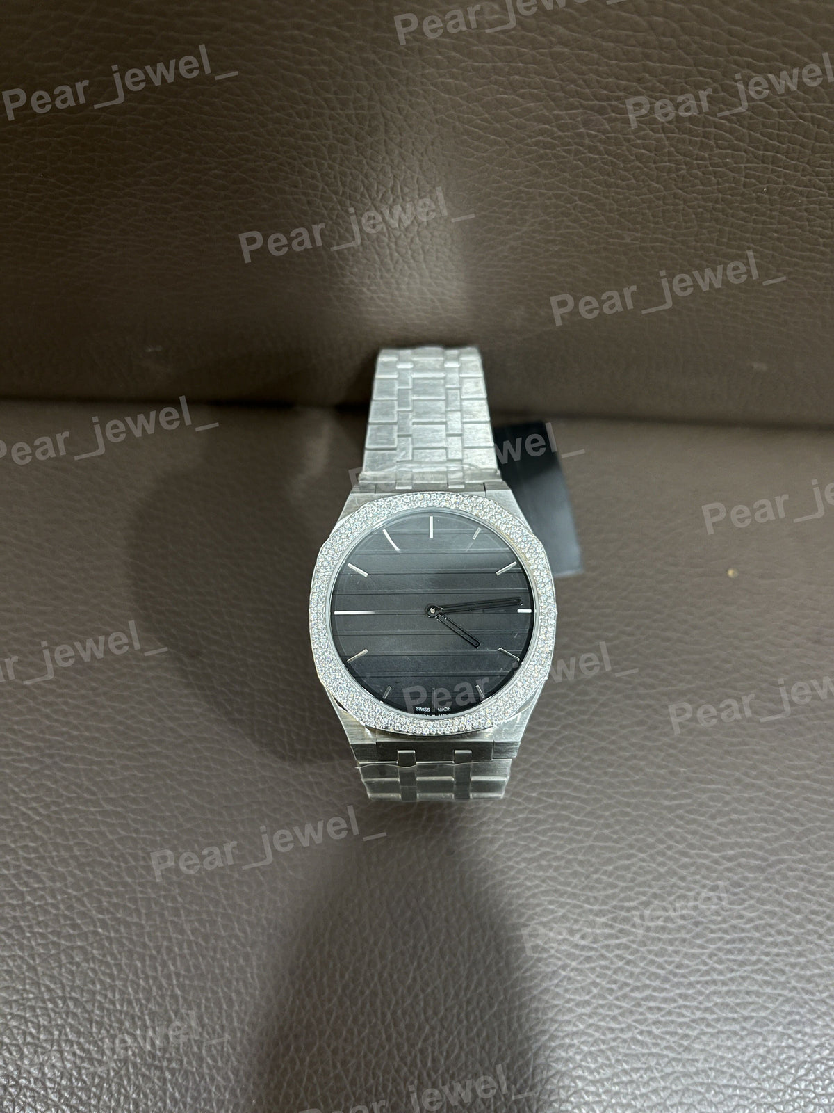 Iced Out Stainless Steel With Moissanite Diamond Wrist Watch