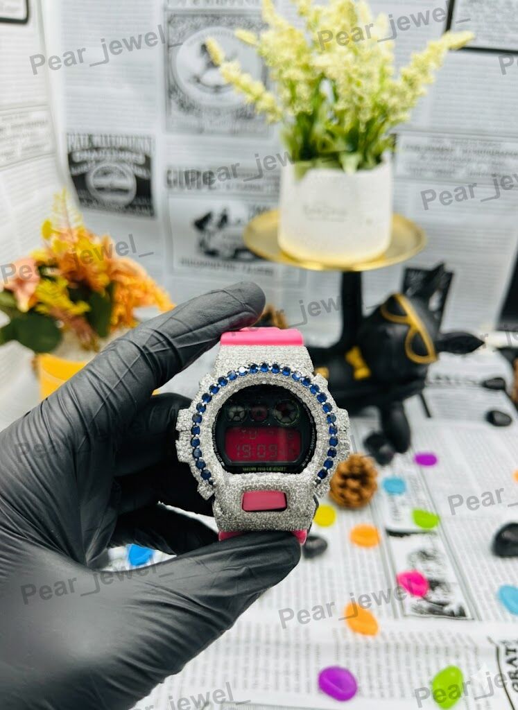Iced Out Digital Watch With VVS Moissanite Diamond Luxury Watch