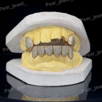 Iced Out Custom VVS Moissanite Diamond 925 Silver Grillz