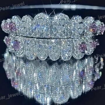 Iced Out 925 Silver Moissanite Diamond Luxury Grillz