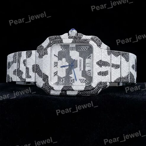 Iced Out Stainless Steel VVS Moissanite Diamond Bust Down Watch