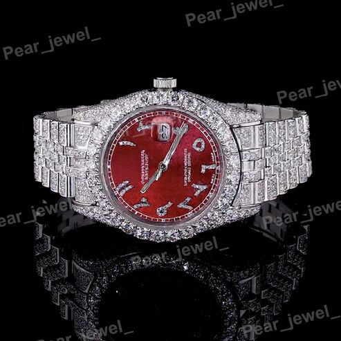 Stainless Steel Iced Out Automatic VVS Moissanite Diamond Watch