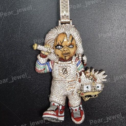 925 Silver VVS Moissanite Diamonds Cartoon Hip-Hop Pendant