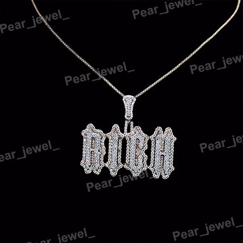 925 Silver Iced Out Custome Rich Letter Pendant With VVS Moissanite Diamond