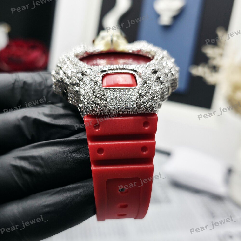 Owl Dial Case Iced Out Moissanite Diamond Hip Hop Statement Wrist Watch