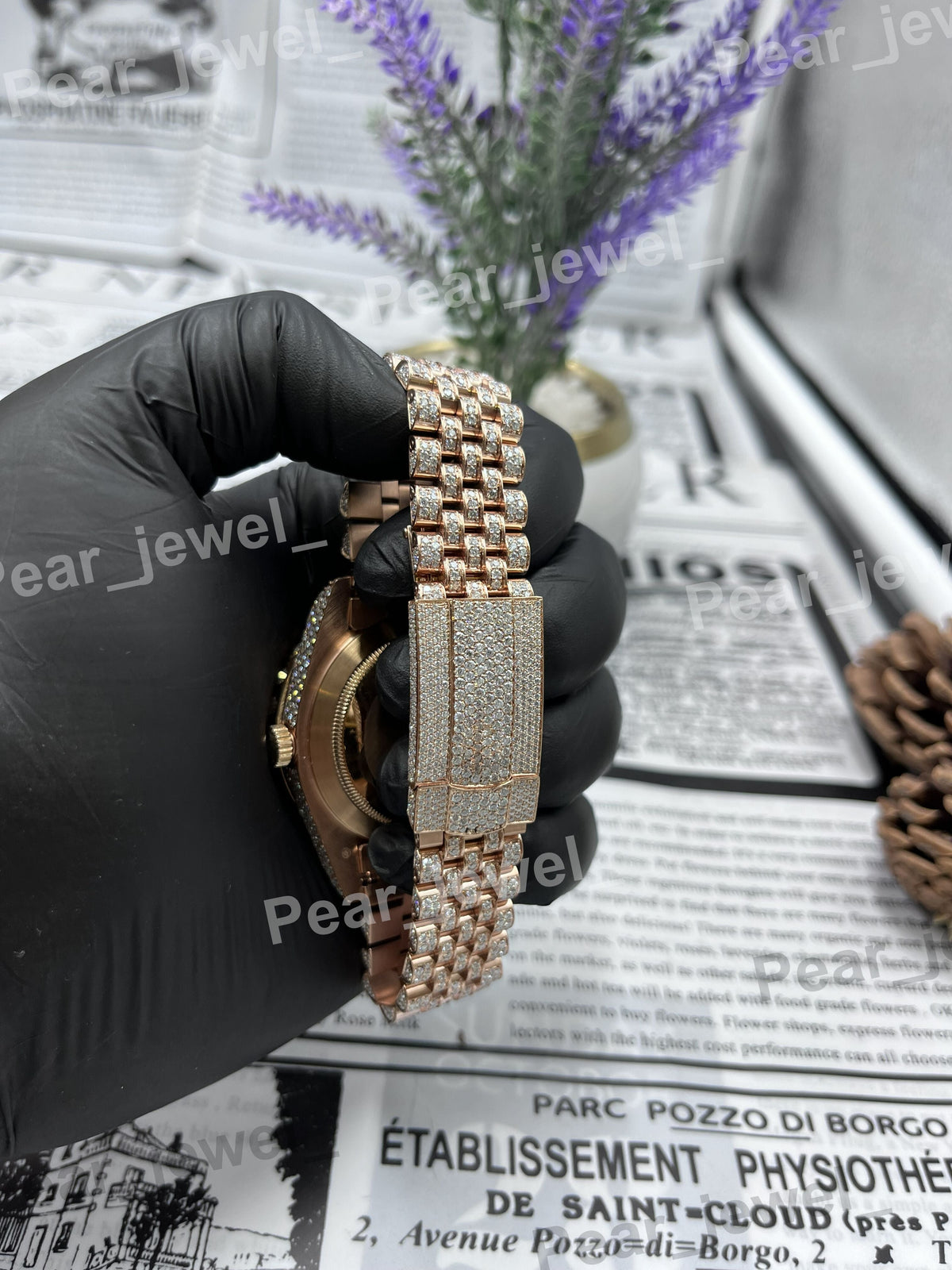 Stainless Steel Iced Out VVS Moissanite Diamond Luxury Wrist Watch For Unisex Wear