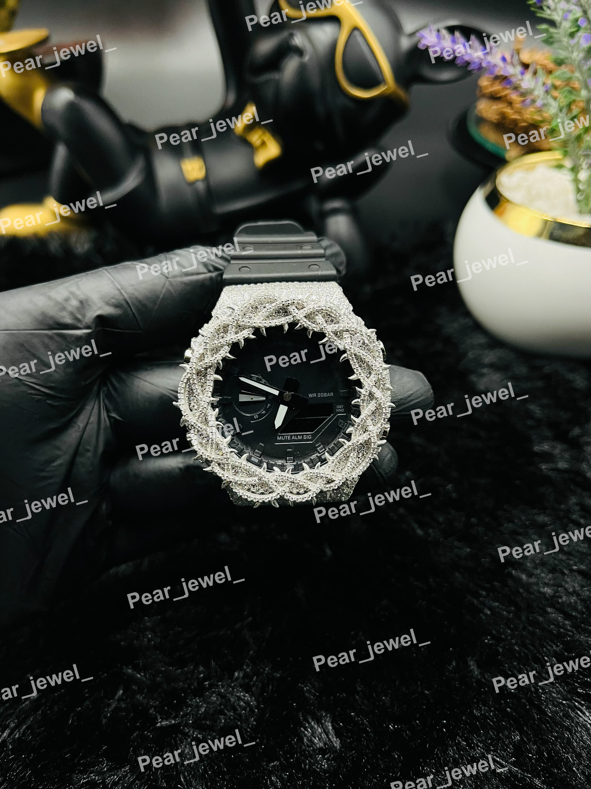 Iced Out Thorn Bezel Watch Hip Hop Luxury Statement Timepiece