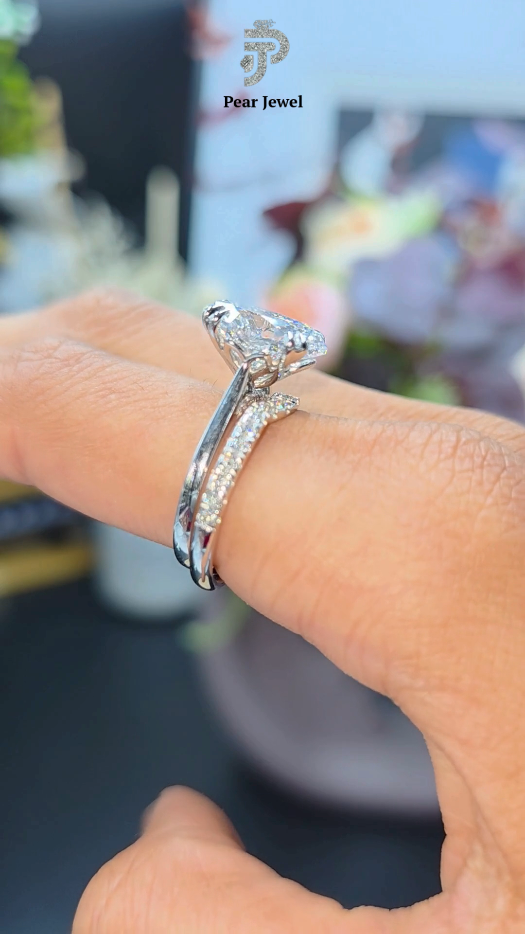 925 Sterling Silver Iced Out VVS Moissanite Diamond Engagement Wear Unisex Set of Two Ring
