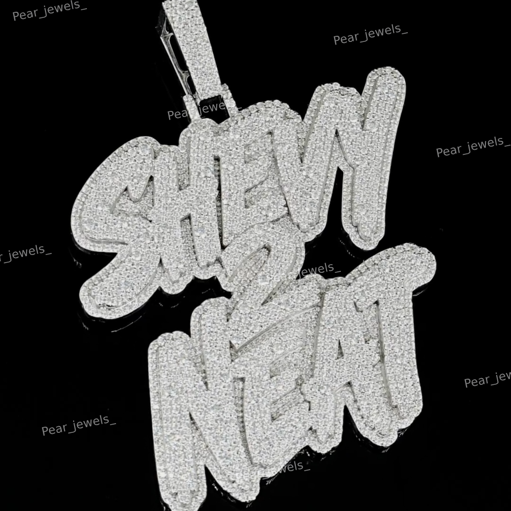 Luxury VVS Moissanite Diamond Custom Letter 925 Sterling Silver Hip Hop Unisex Party Wear Pendant