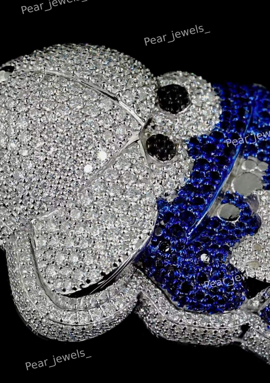 Iced Out Cartoon Face VVS Moissanite 925 Sterling Silver Pendant For Unisex Wear